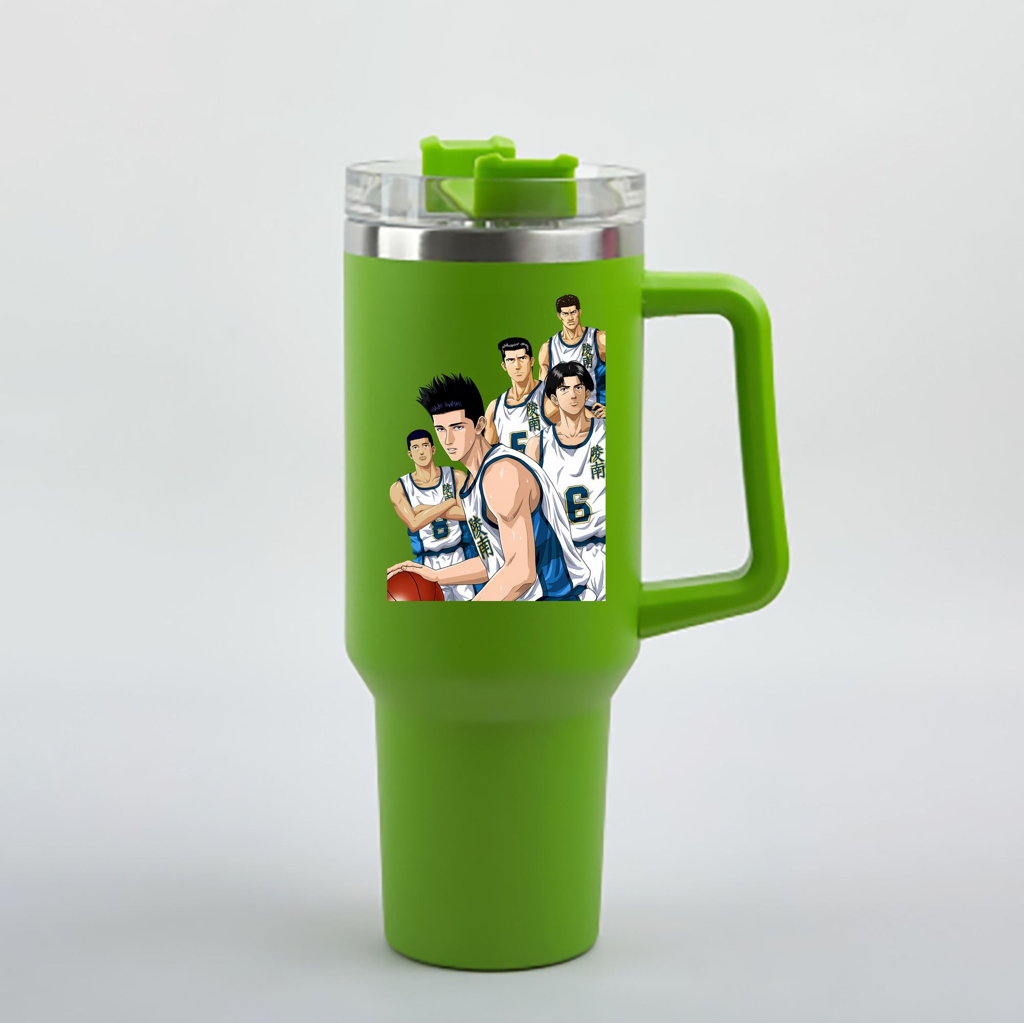 （画像用） SLAM DUNK／スラムダンク 1200mL車用タンブラー - クリスタルステッカー（プラスチックストロー付き）